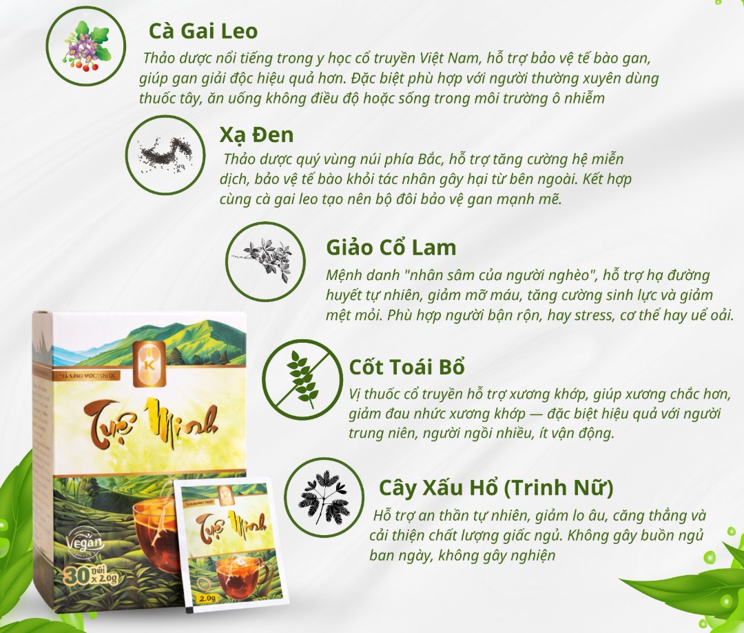 5 vị thảo mộc Trà Tuệ Minh