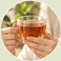 Hai tay cầm tách trà
